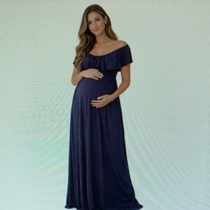 Mother Bee Maternity Navy Maxi Dress